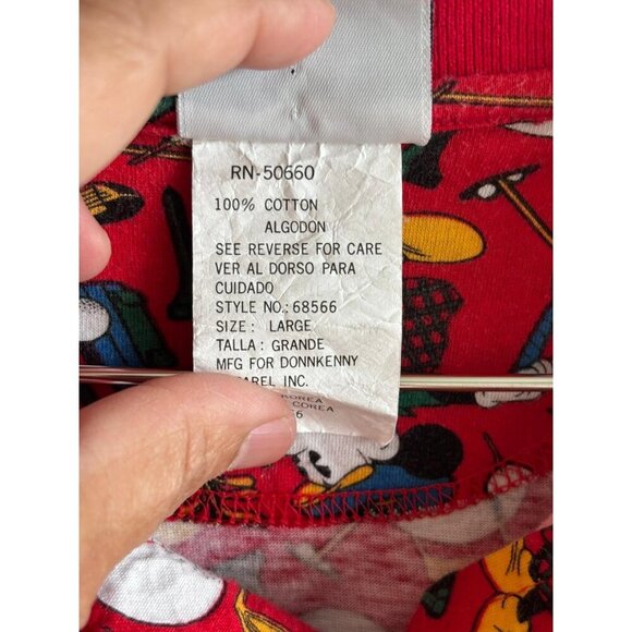 Mickey & Co Mens Golf Polo Shirt Red Allover Print Short Sleeve Collared Size L - Picture 11 of 11